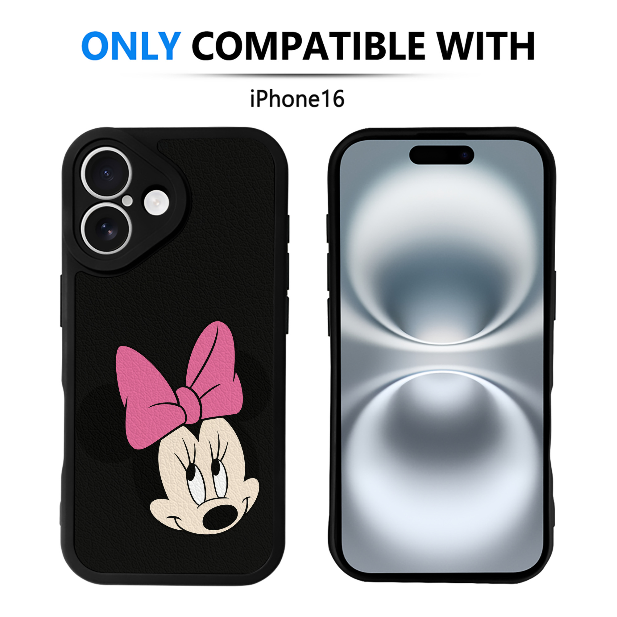（画像用） ミッキーマウス Mickey Mouse 【iPhone 16シリーズ対応】シリコンスマホケース（レザー調） 材質：シリコン